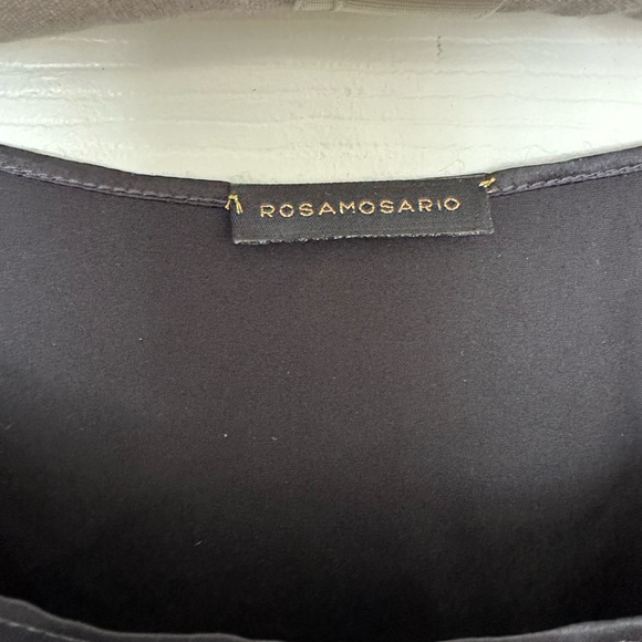 Rosamosario 100% Silk Black Silk Gold Chantilly Lace Kaftan with Train Clemira - Picture 9 of 17